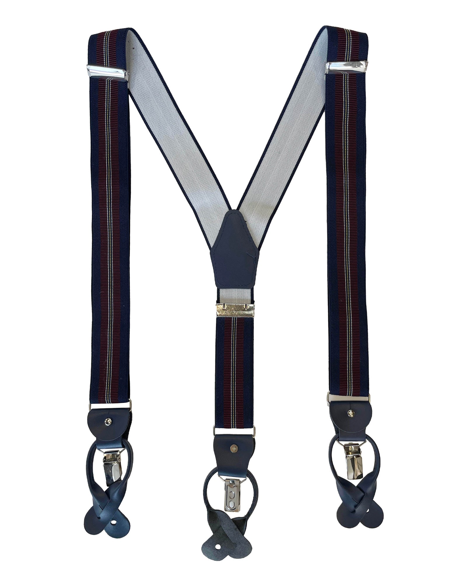 Burgundy Navy Combination Braces/Suspenders