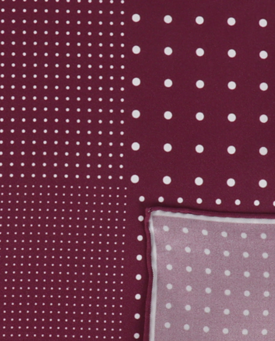 Polkadots on Burgundy Handkerchief