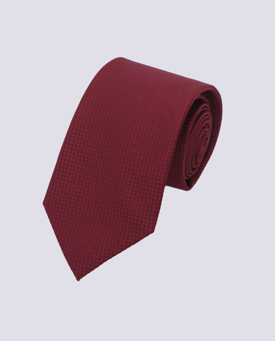 Burgundy Textured Silk Tie