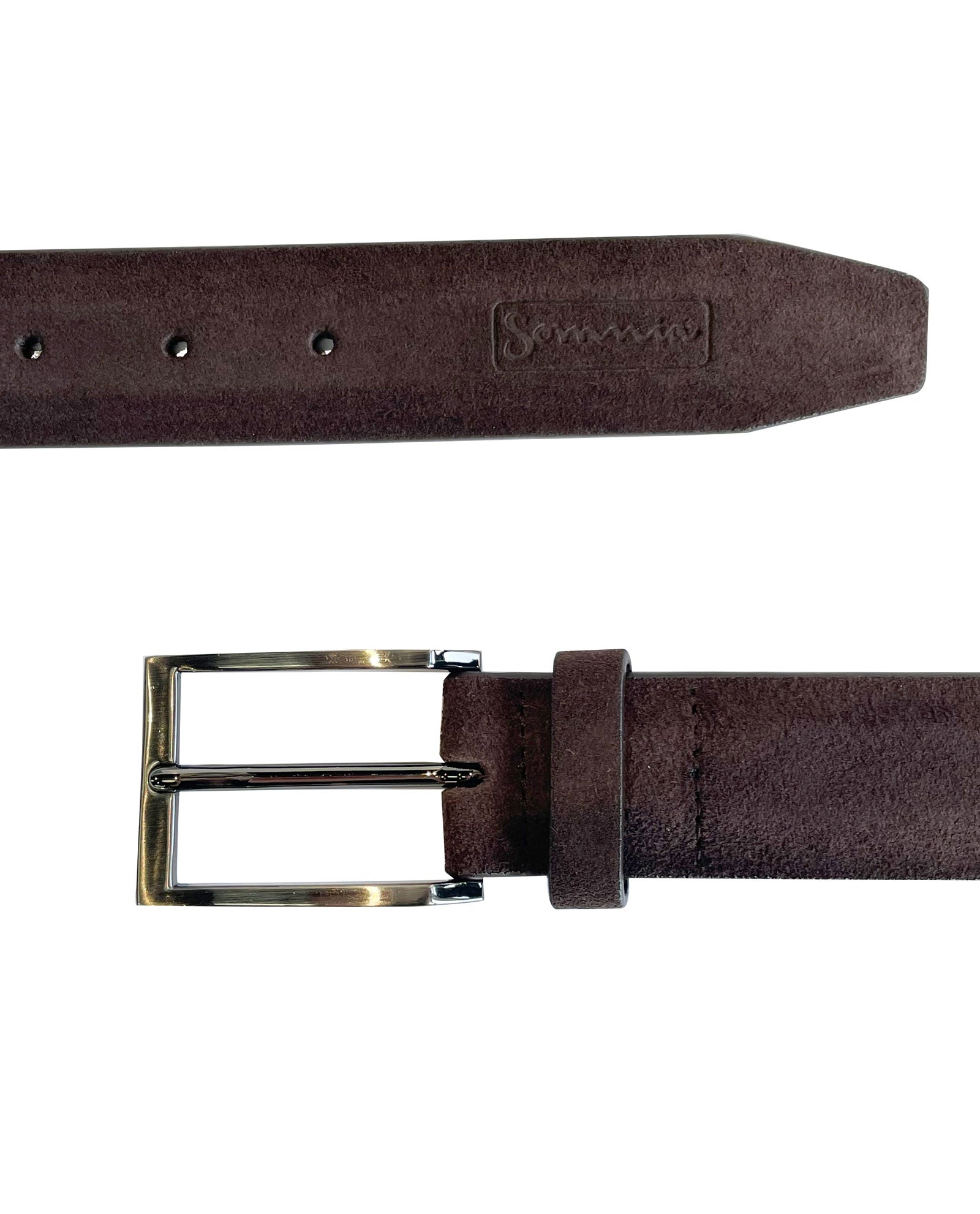 Chocolate Suede Leather Belt