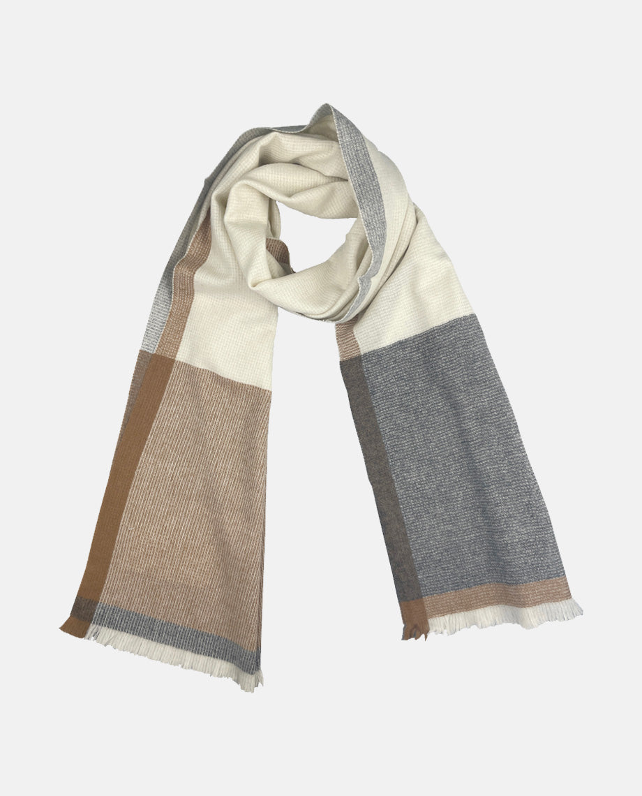 Cream & Camel Cashmere Scarf