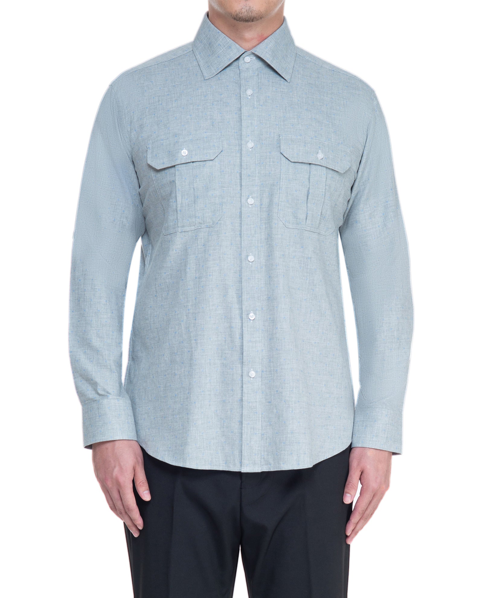 Men's Dotted Flannel Sport Shirt