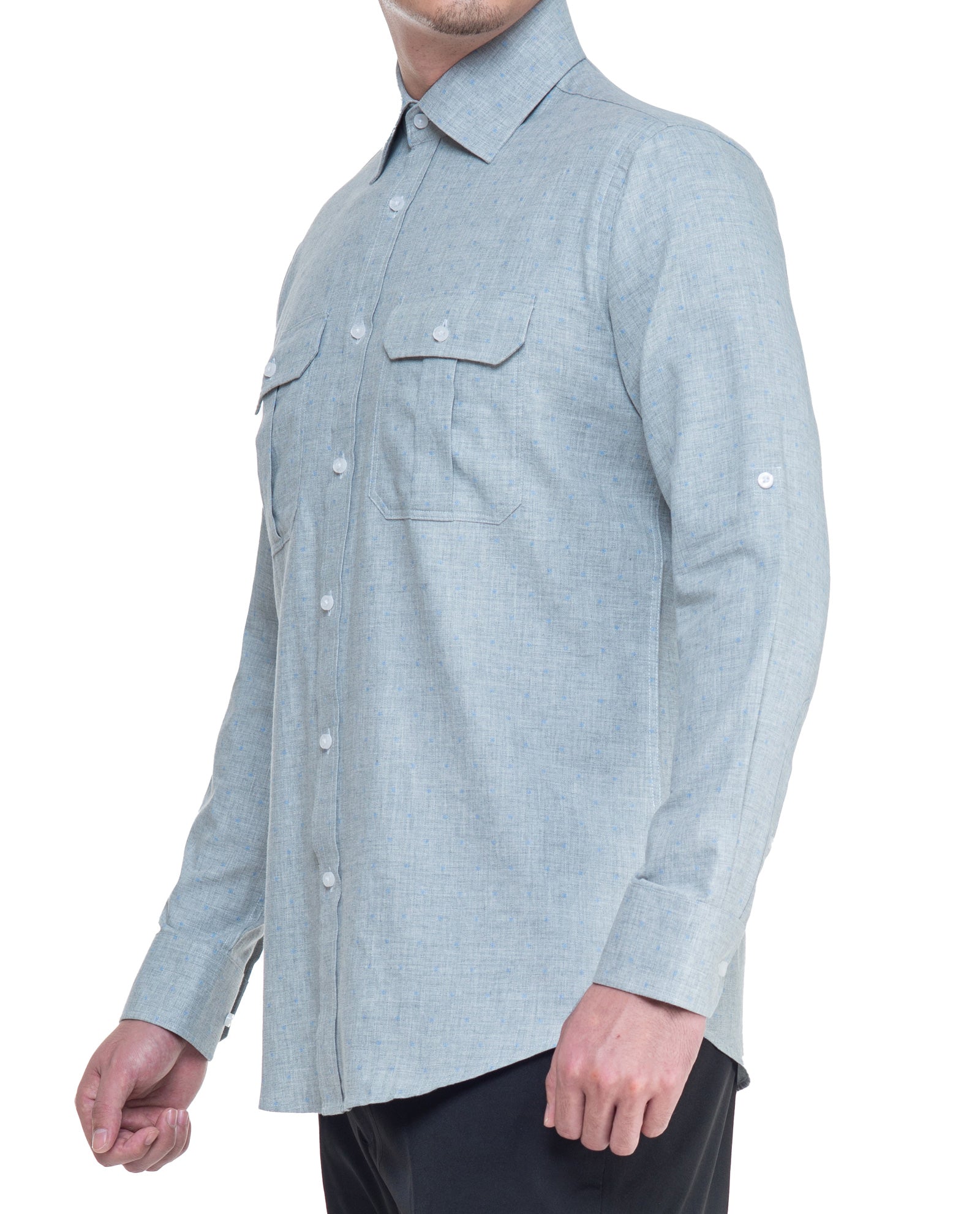 Men's Dotted Flannel Sport Shirt