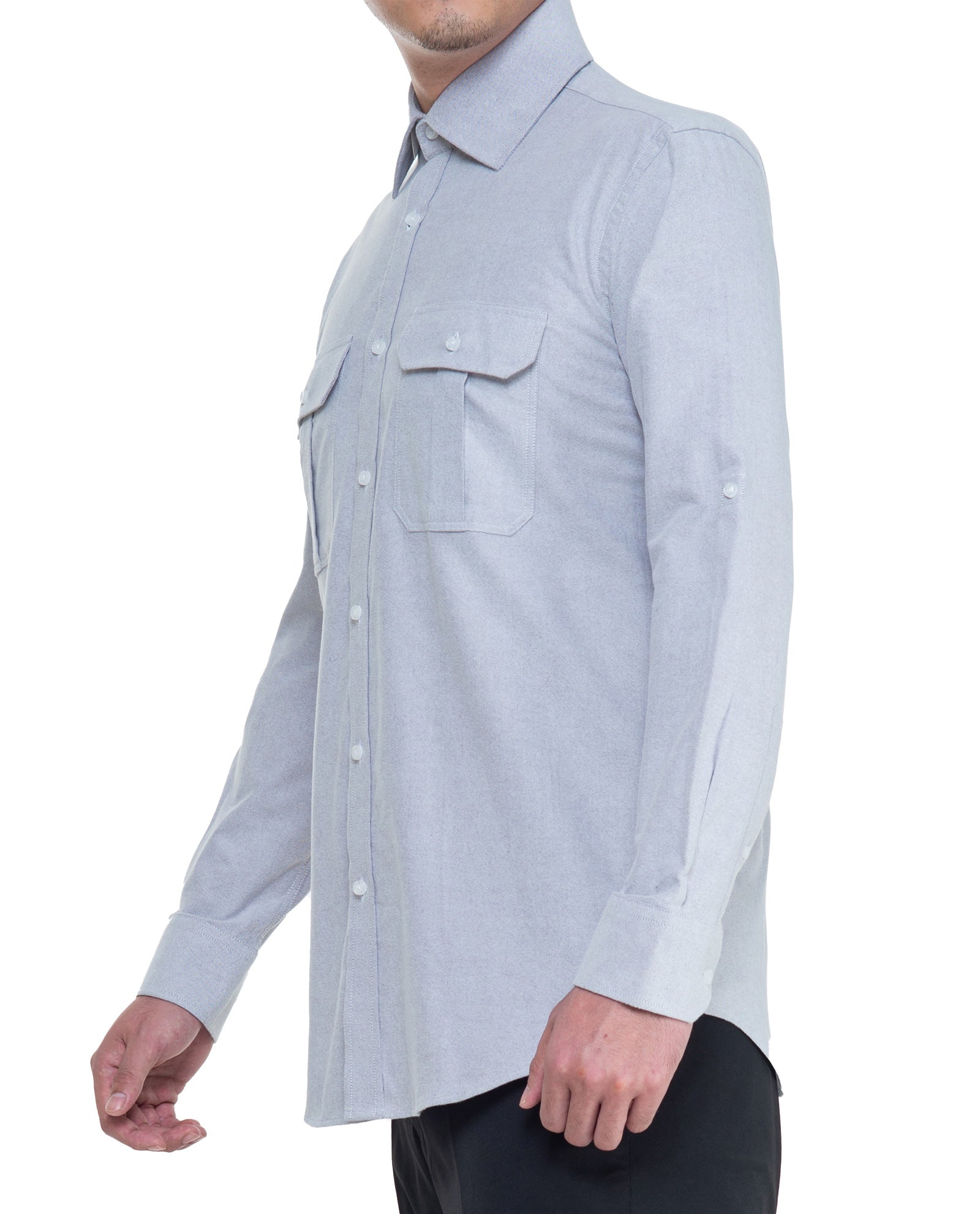 Men's Grey Flannel Sport Shirt