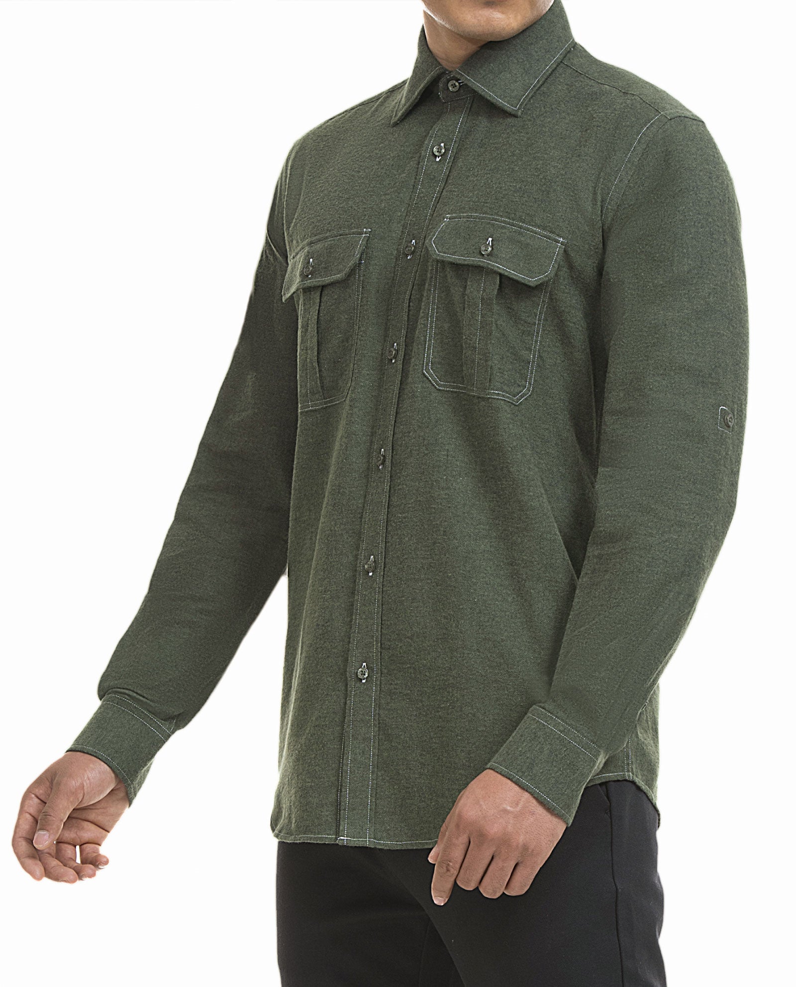 Flannel Pale Green Sport Shirt