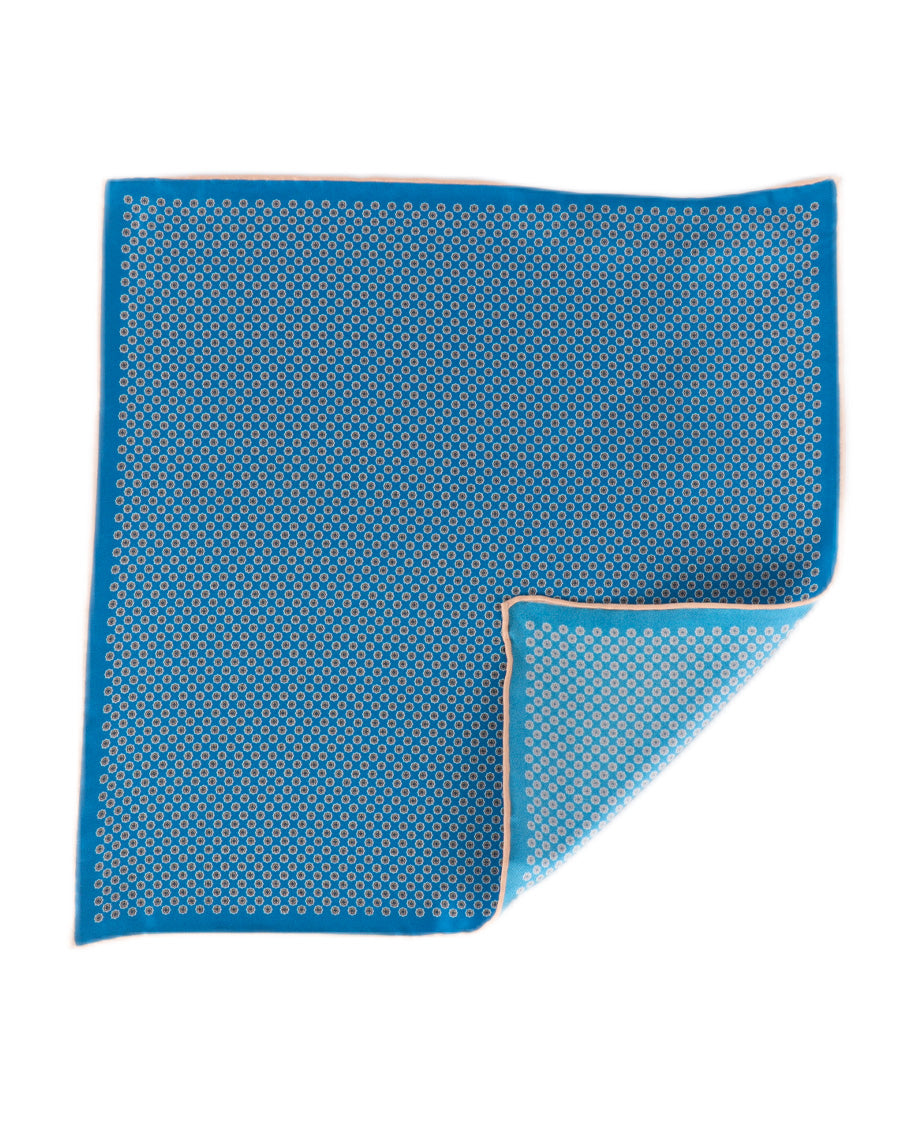 Floral Pattern on Light Blue Handkerchief