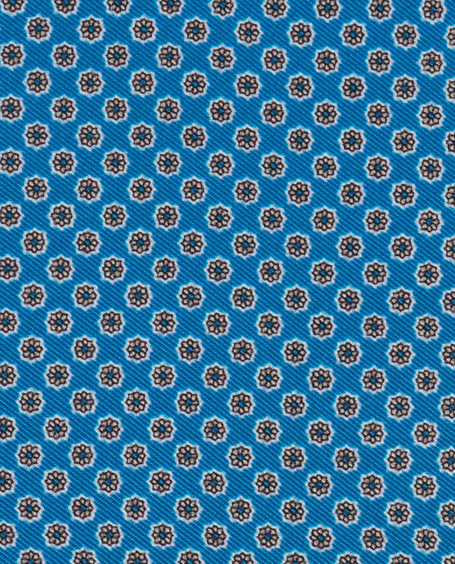 Floral Pattern on Light Blue Handkerchief