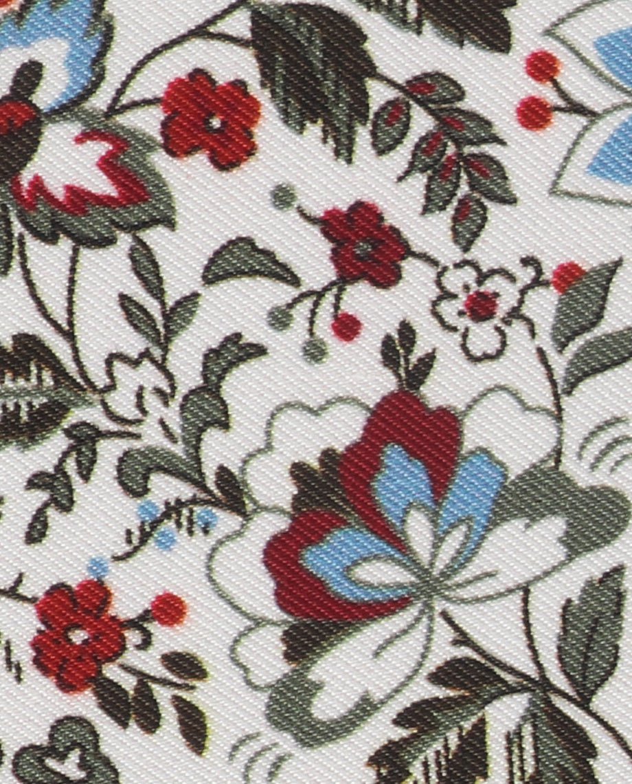 Floral on White Handkerchief