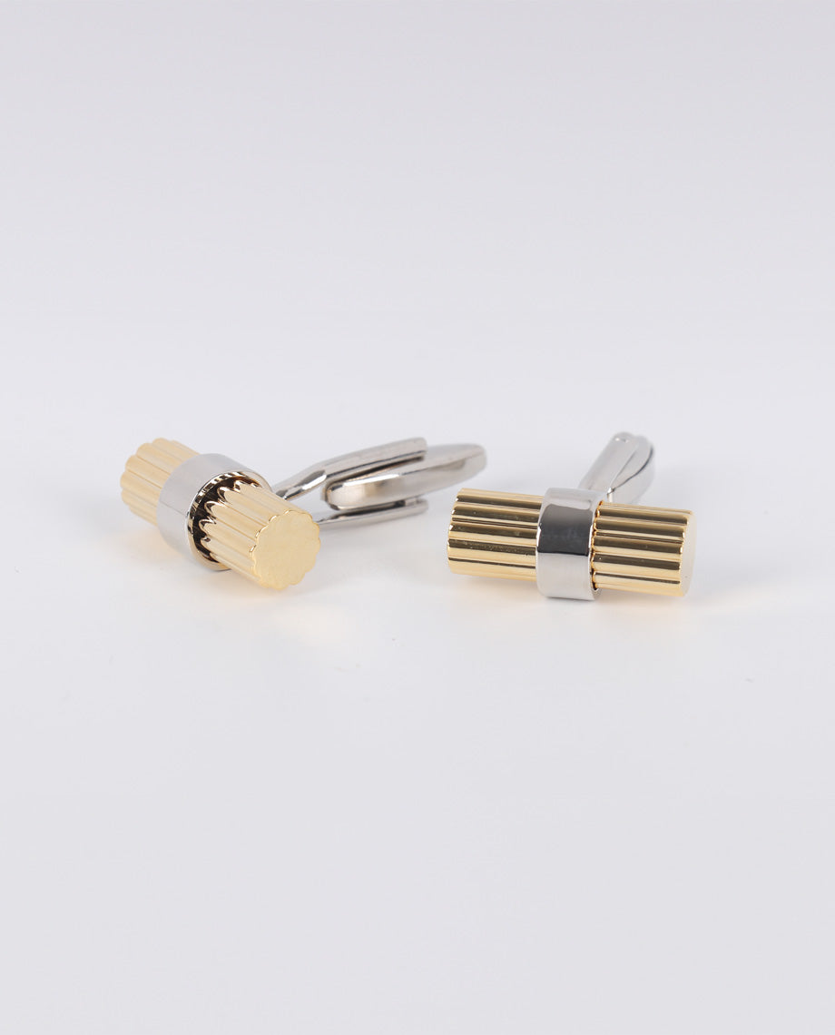 Gold Cylinder Cufflinks