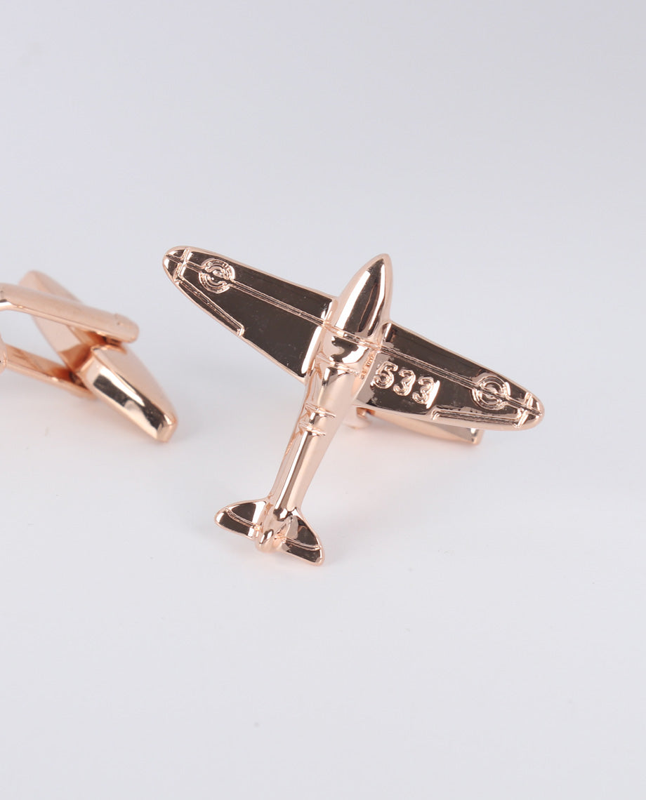 Gold Fighter Plane Cufflinks