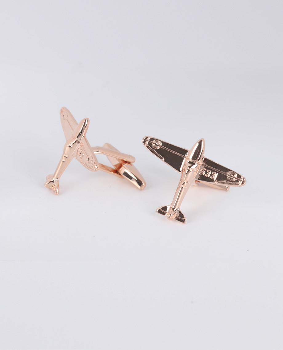 Gold Fighter Plane Cufflinks