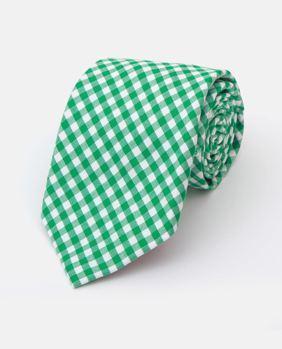 Green Plaid Cotton Tie