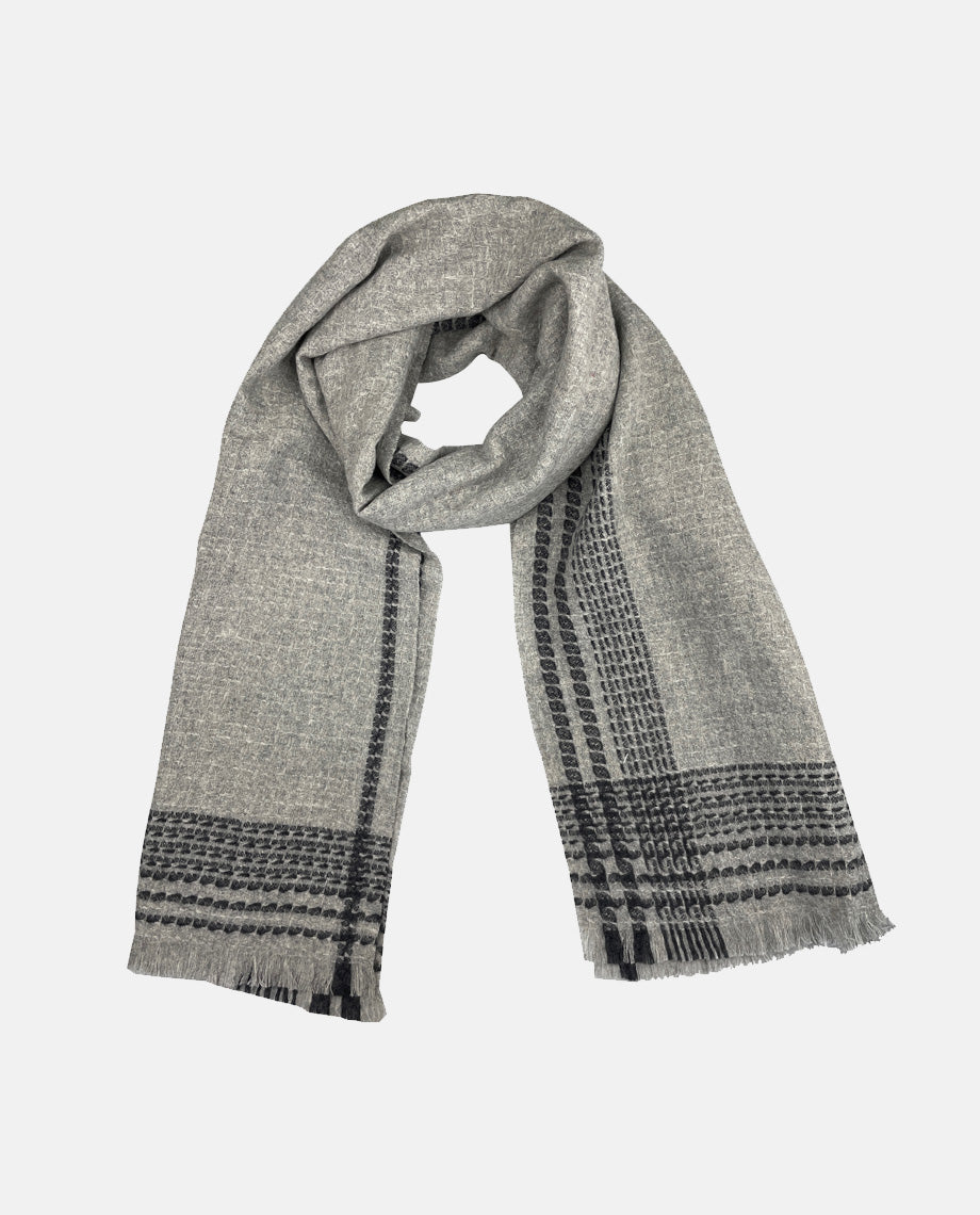 Grey & Navy Cashmere Scarf