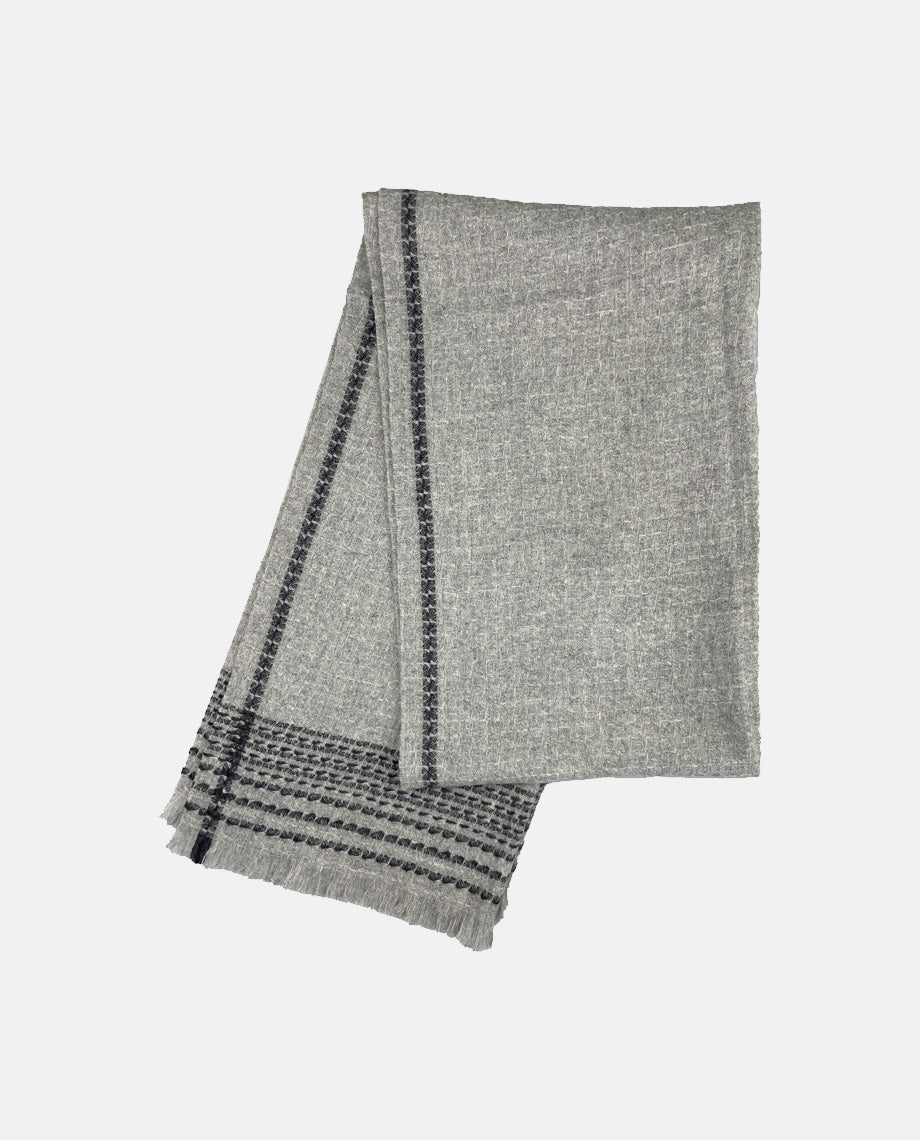 Grey & Navy Cashmere Scarf