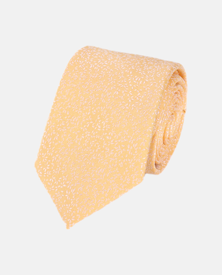 Textured Yellow Floral Tie