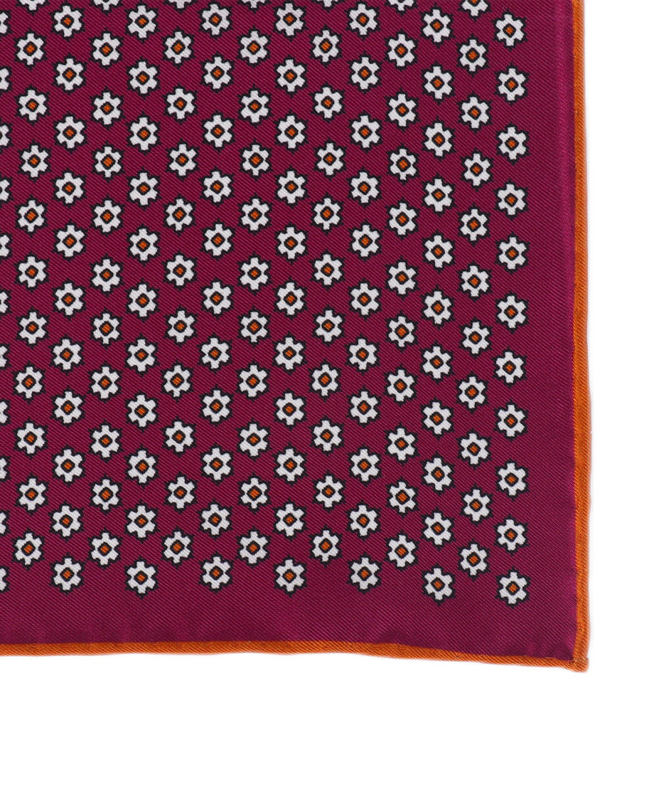 Lilies on Burgundy Handkerchief