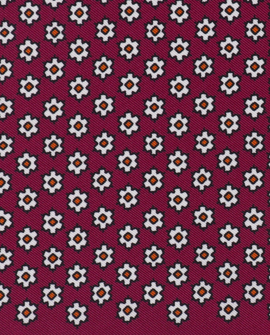 Lilies on Burgundy Handkerchief