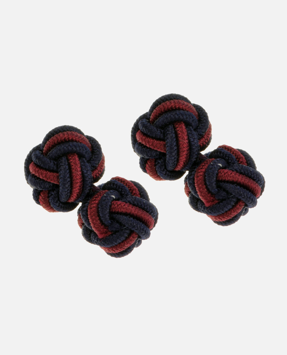 Navy and Burgundy Silk Knots