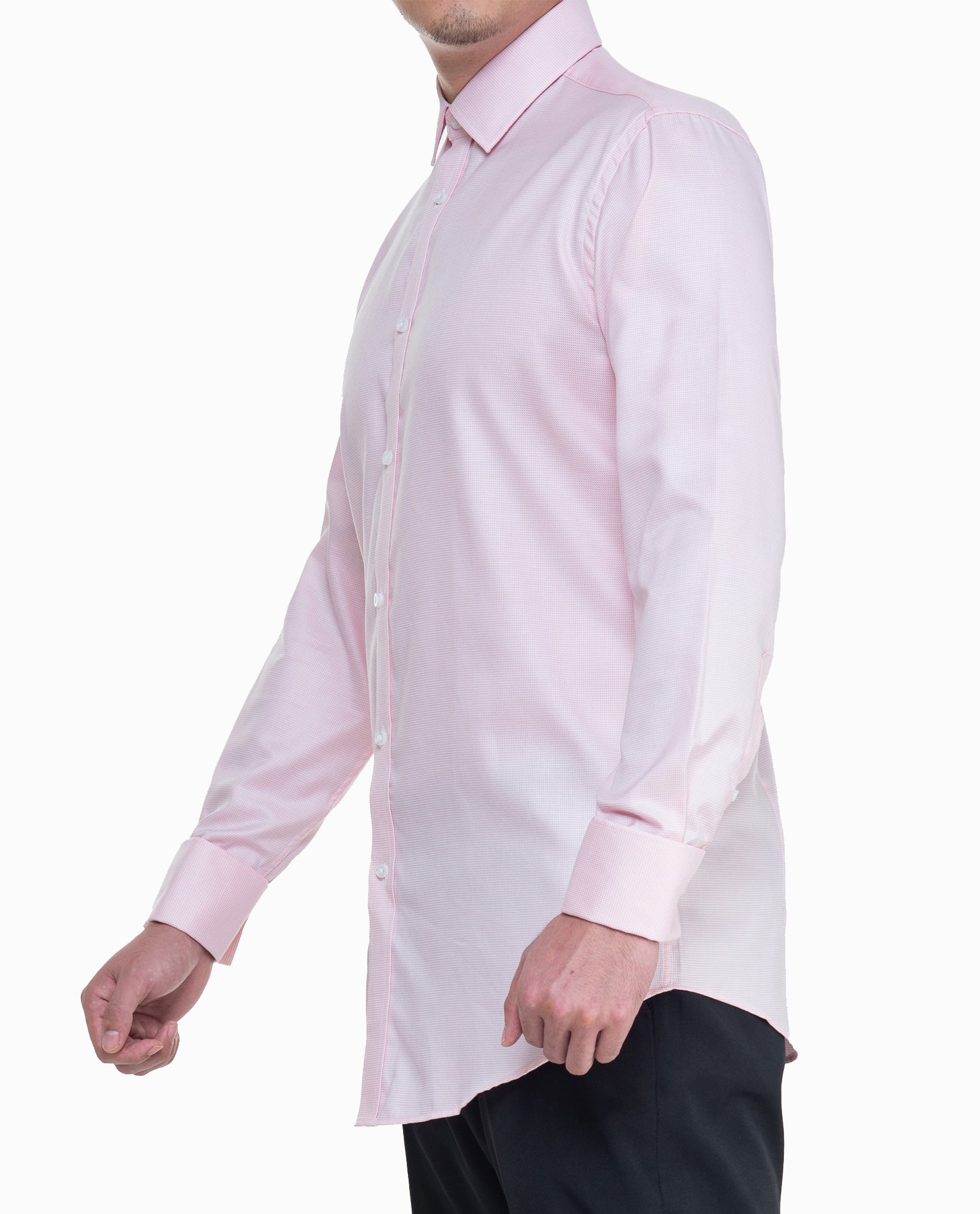 Pink Jacquard Mens Dress Shirt