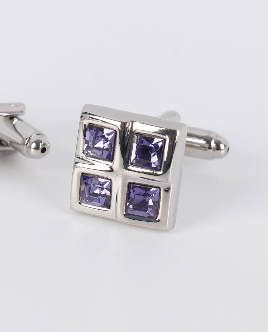 Purple Crystal Cufflinks