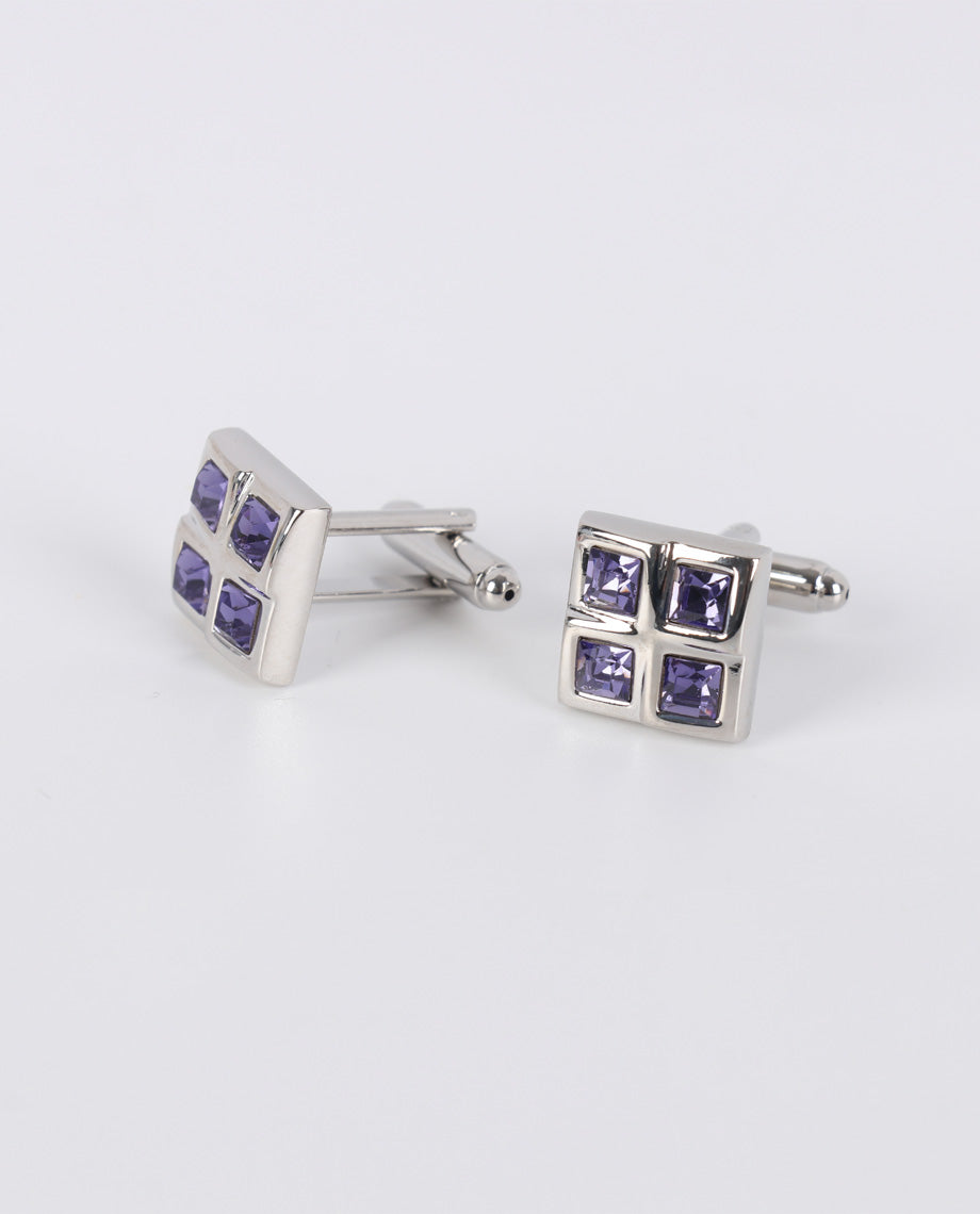 Purple Crystal Cufflinks