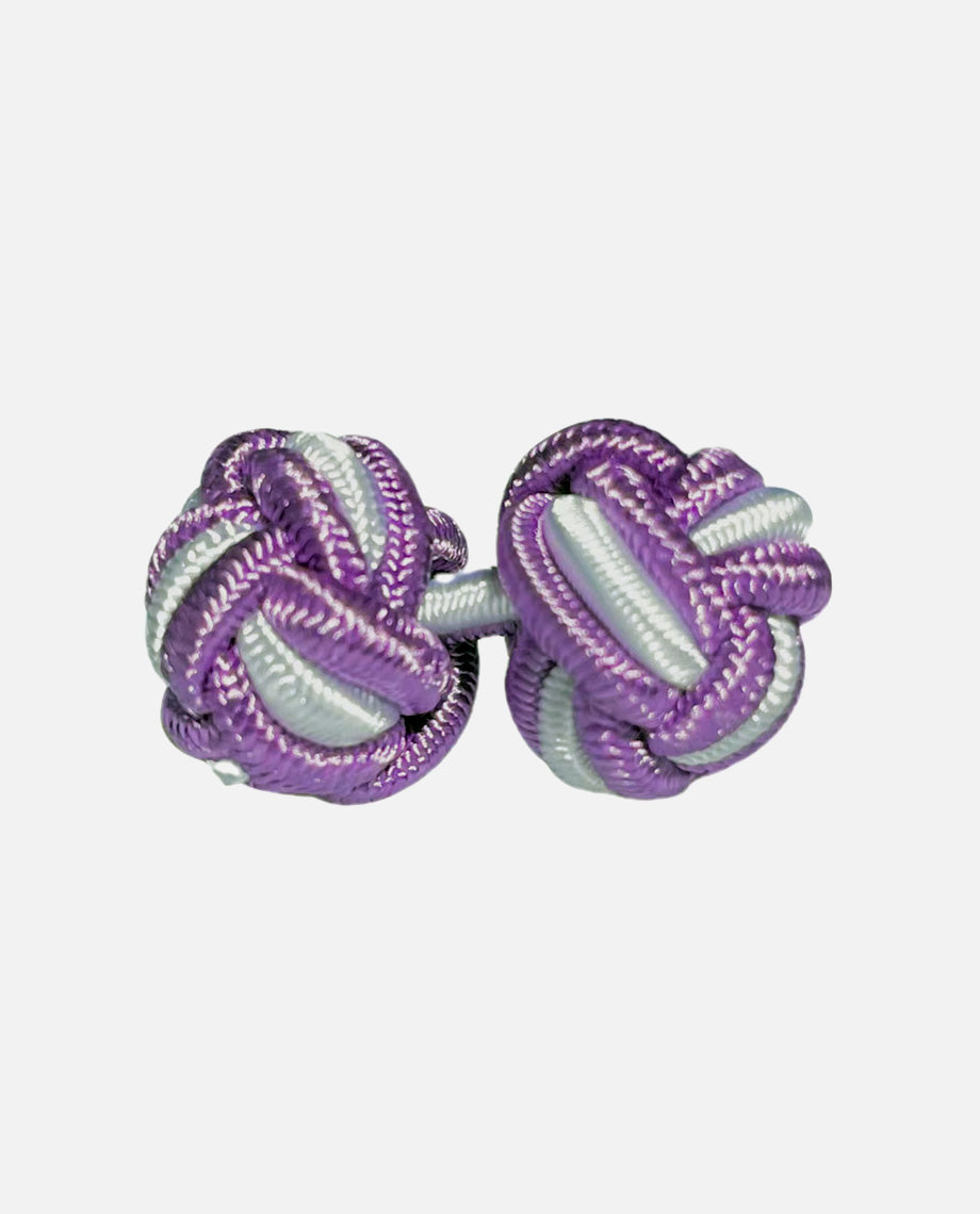 Purple and White Silk Knots