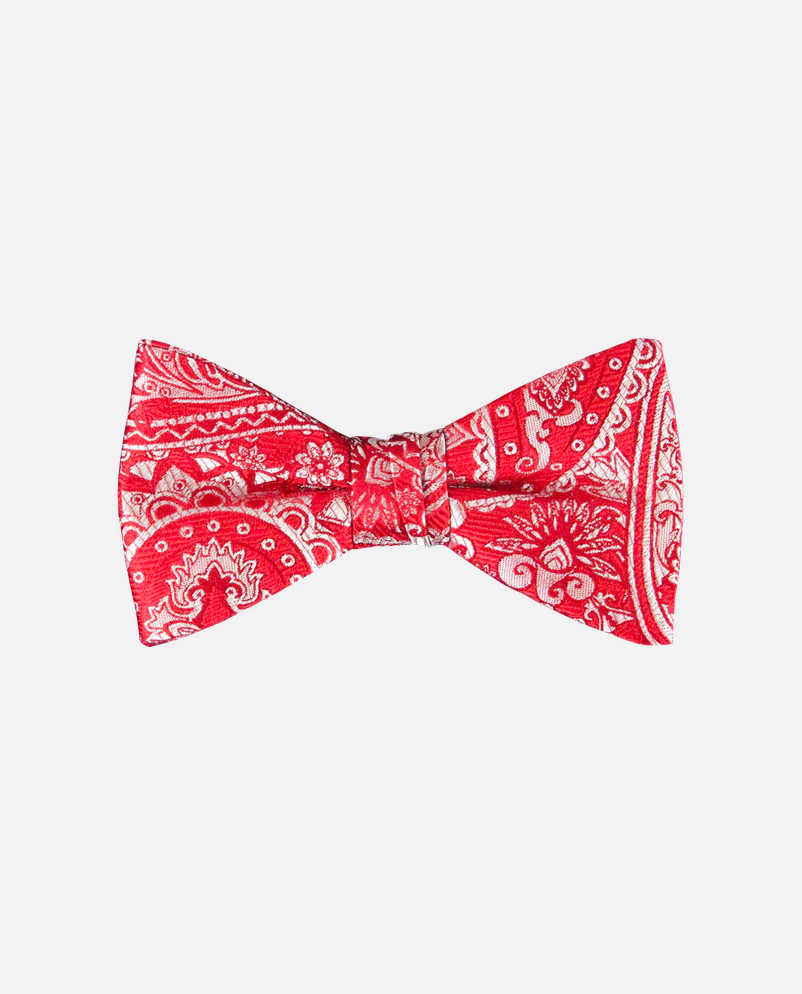 Red with White Paisley Bow Tie