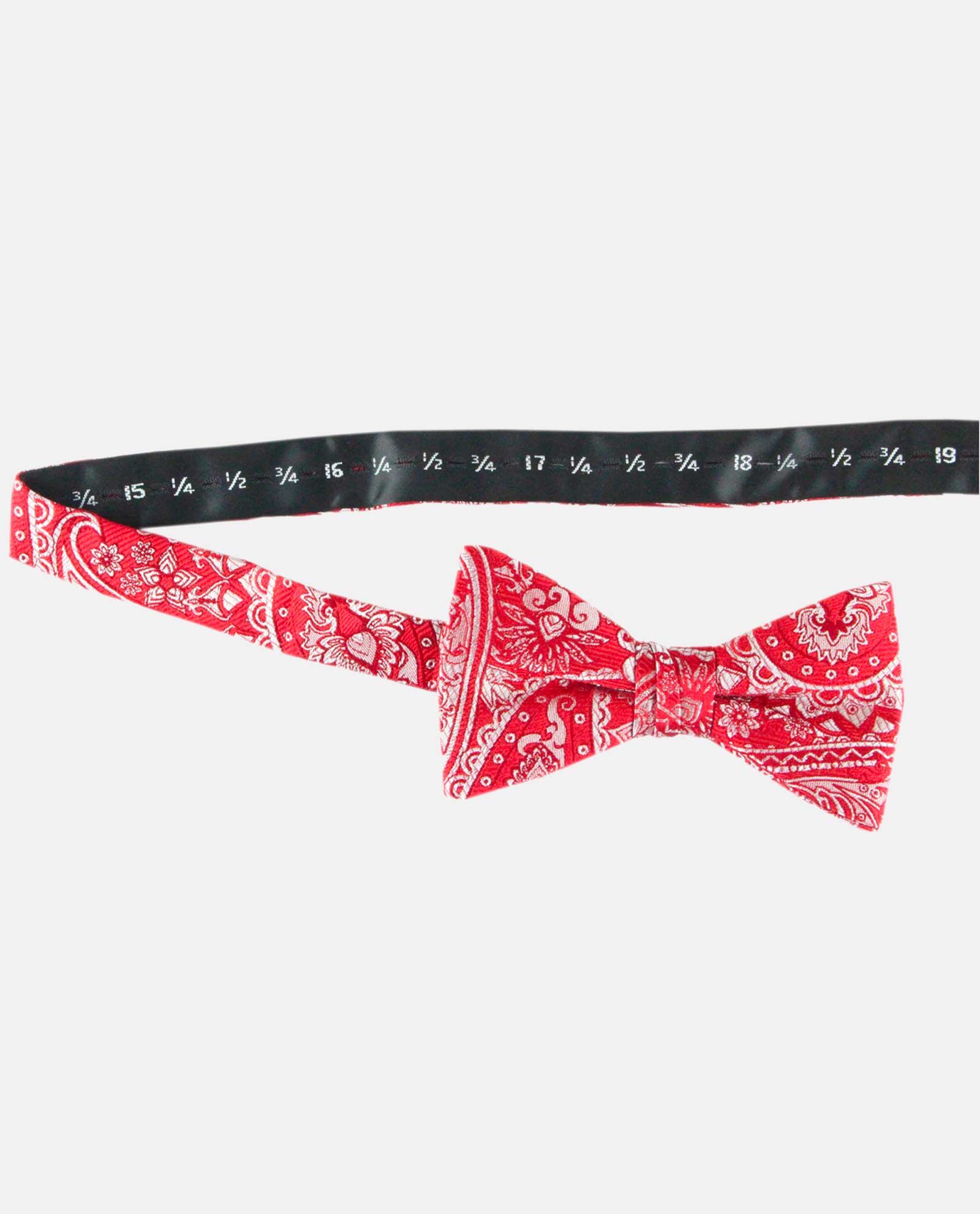 Red with White Paisley Bow Tie