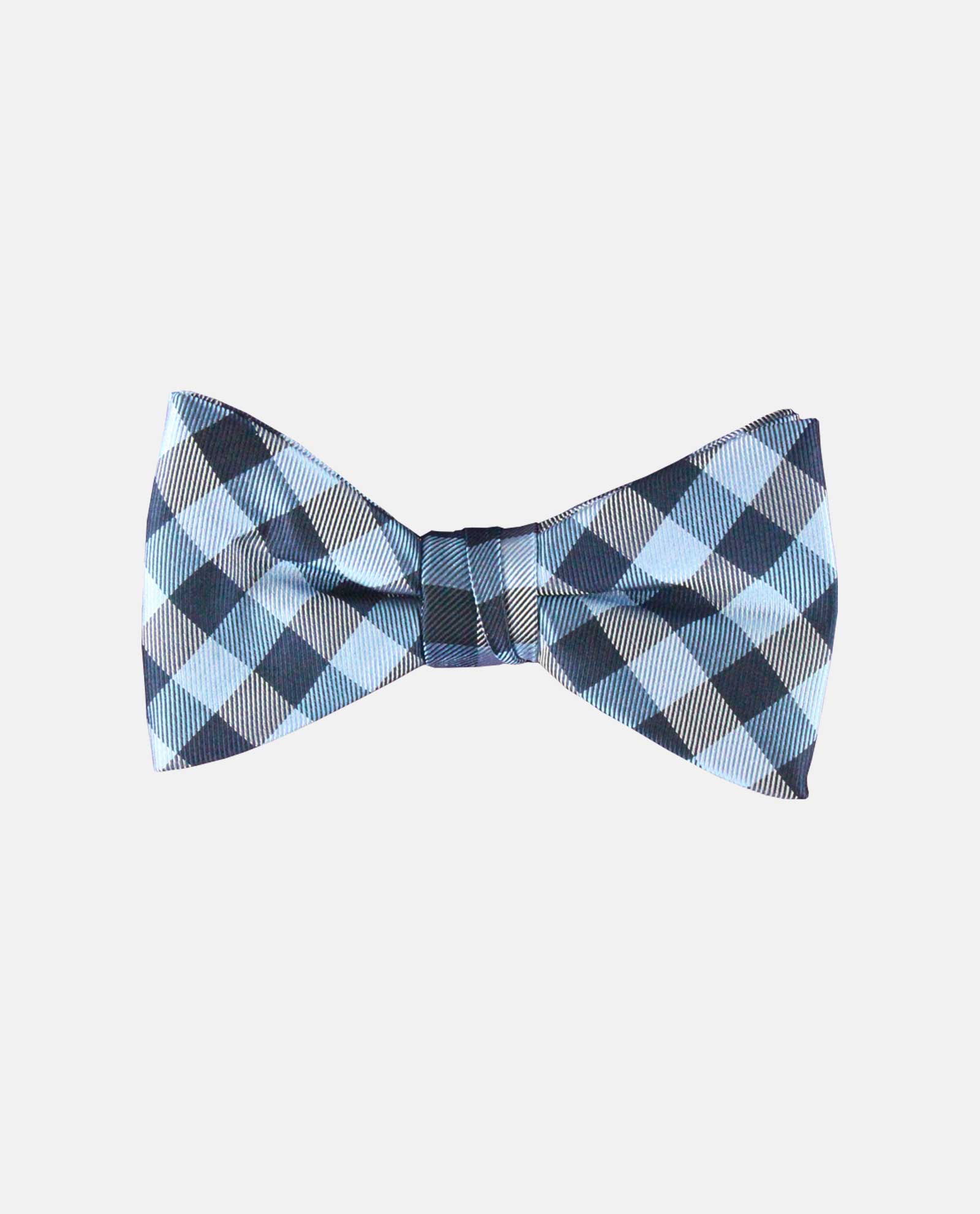 Blue Gingham Check Bow