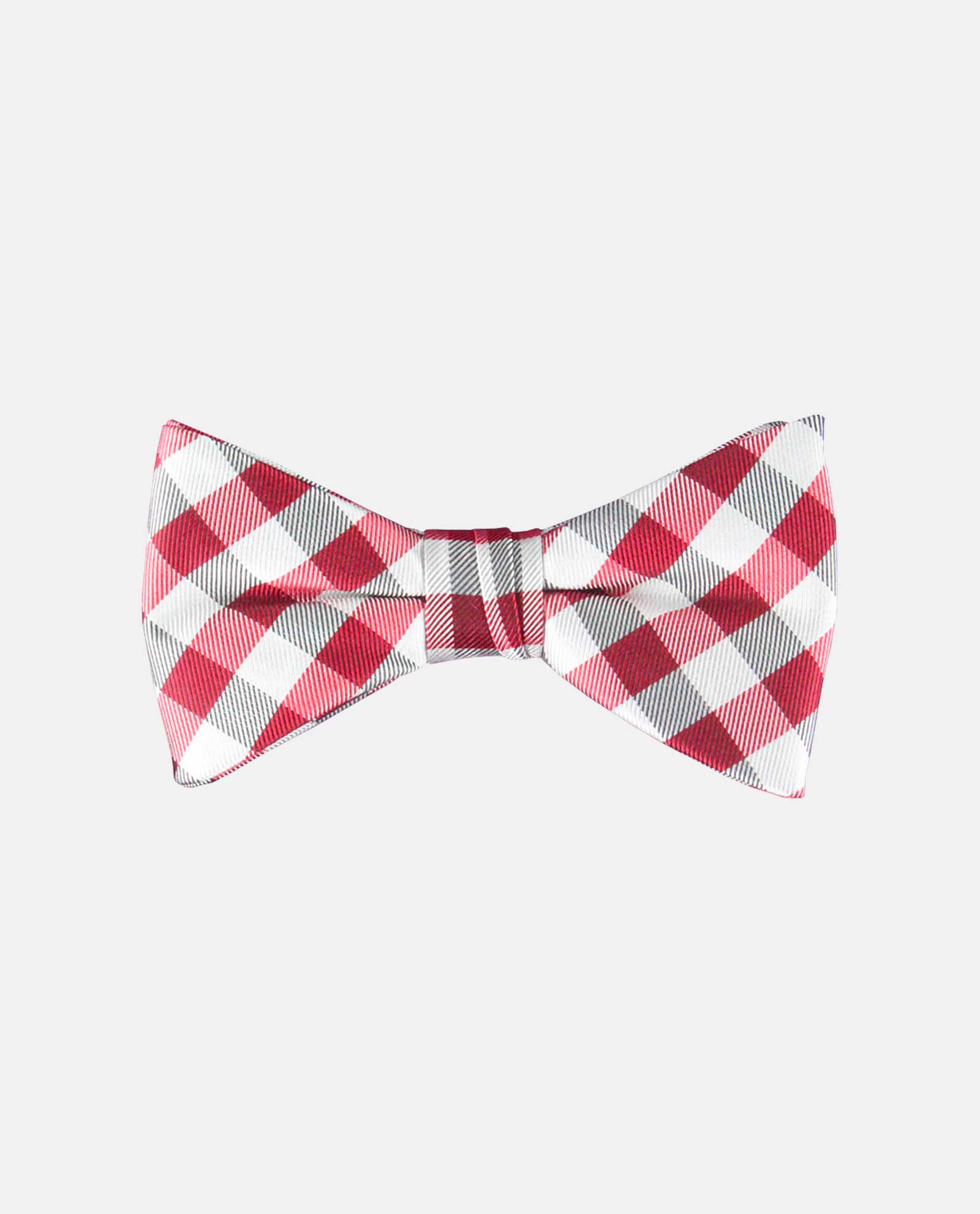 Red and Grey Gingham Check Bow