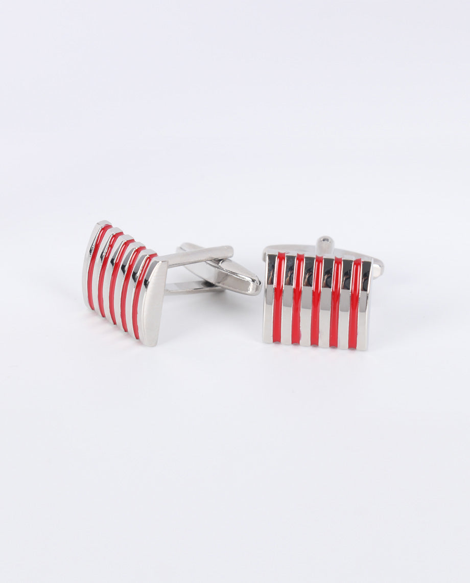 Red Silver Cufflinks