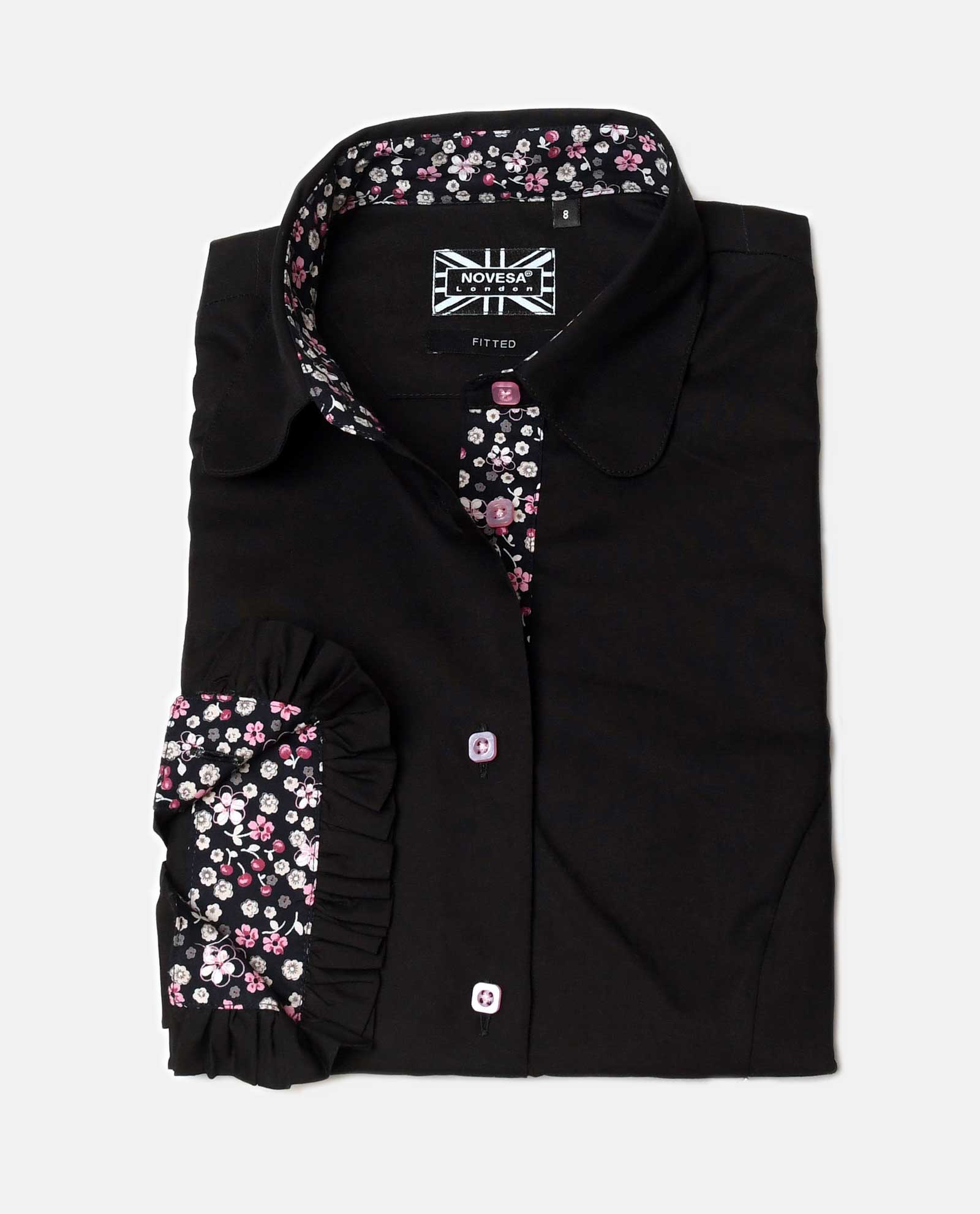 Black and Floral Dress Shirt