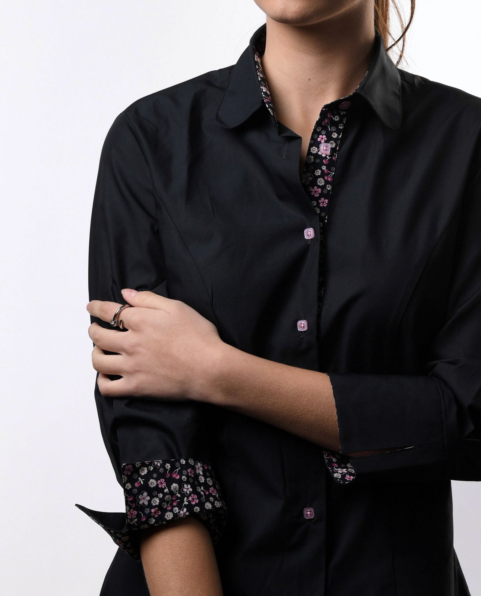 Black with Floral Shirt