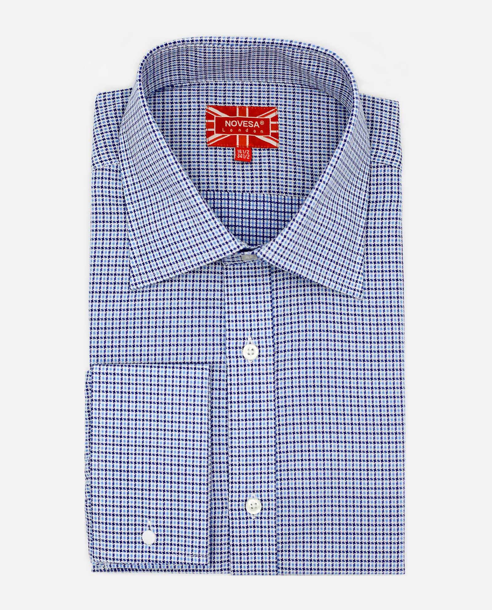 Blue Woven Parquet Shirt