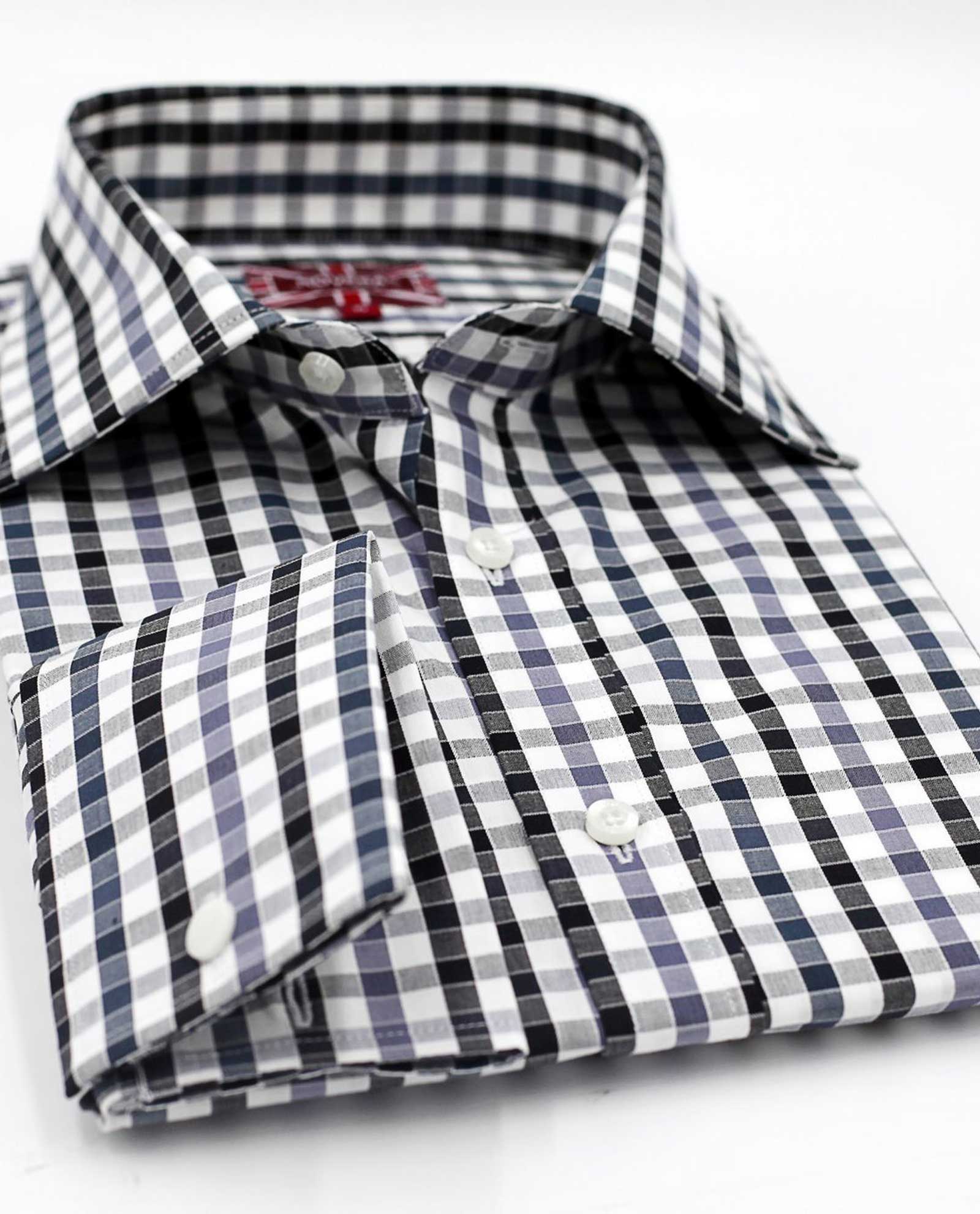 Black Silver Windowpane Shirt