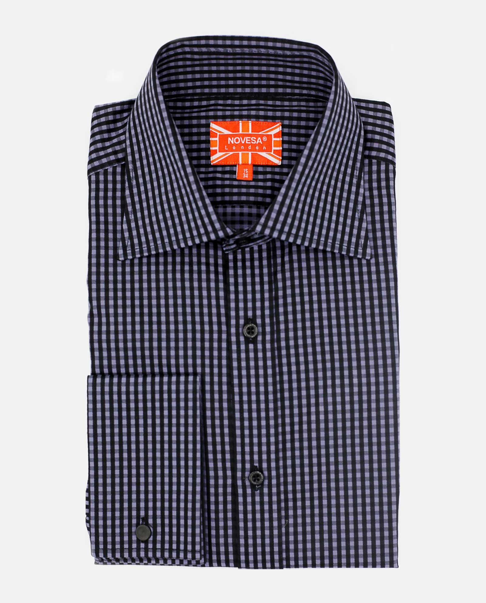 Black Grey Gingham Shirt