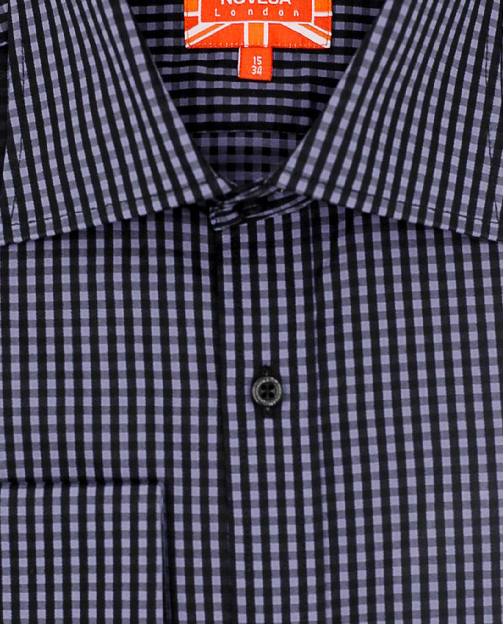 Black Grey Gingham Shirt