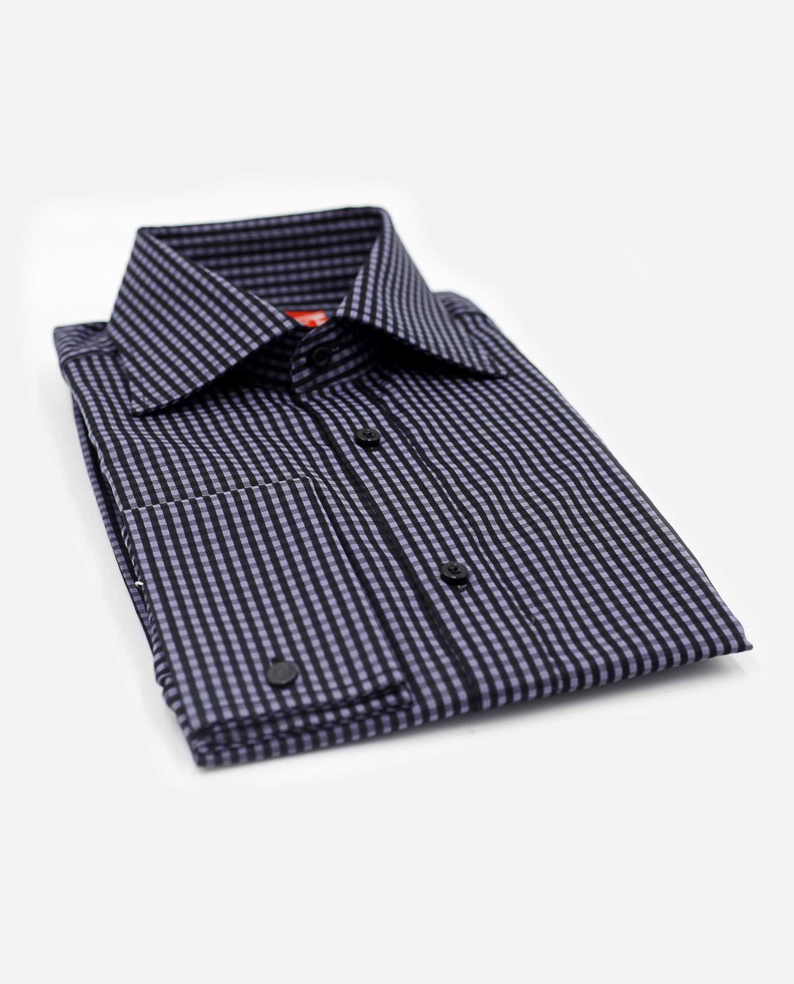 Black Grey Gingham Shirt