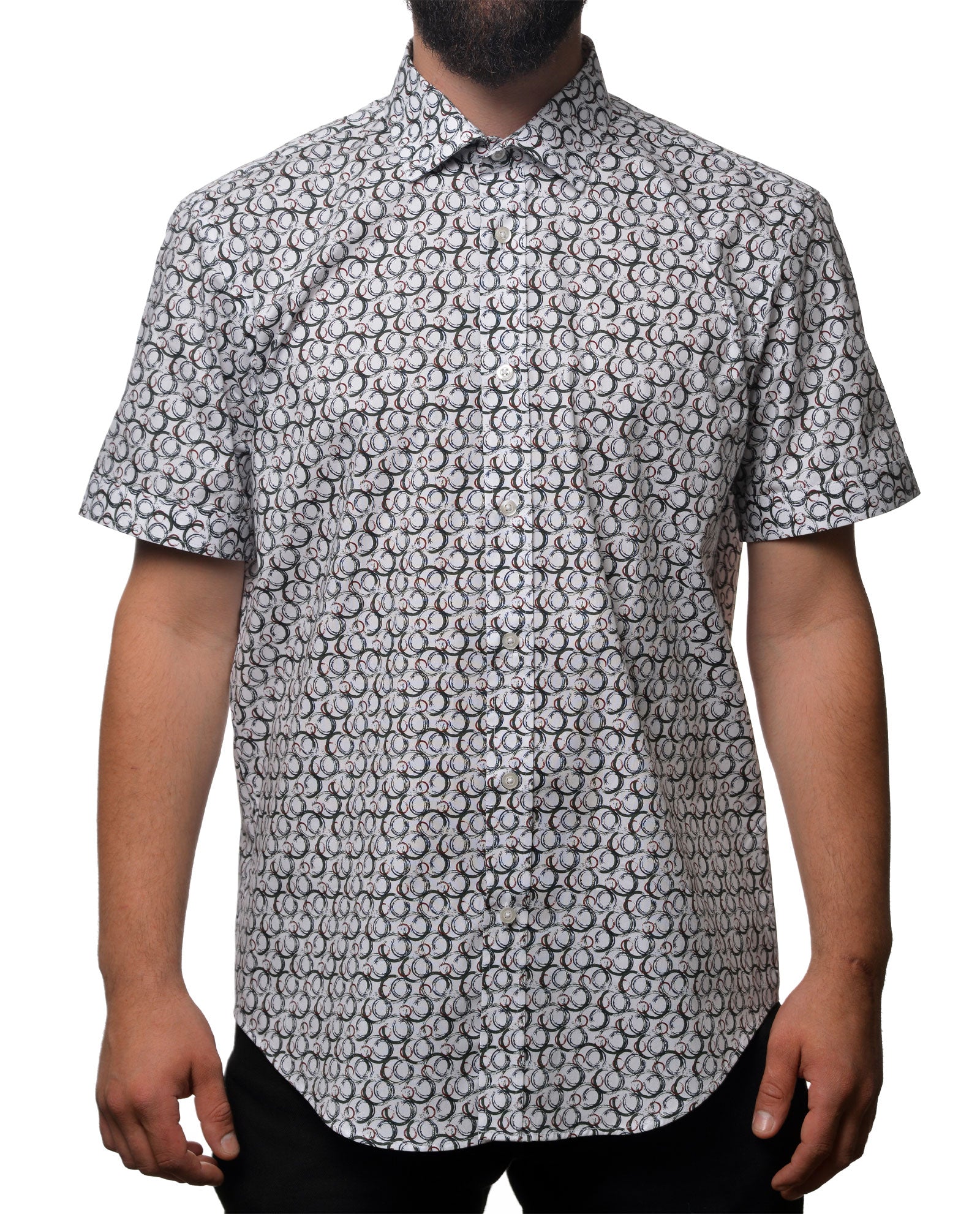 Abstract Circle Pattern Short Sleeve Shirt
