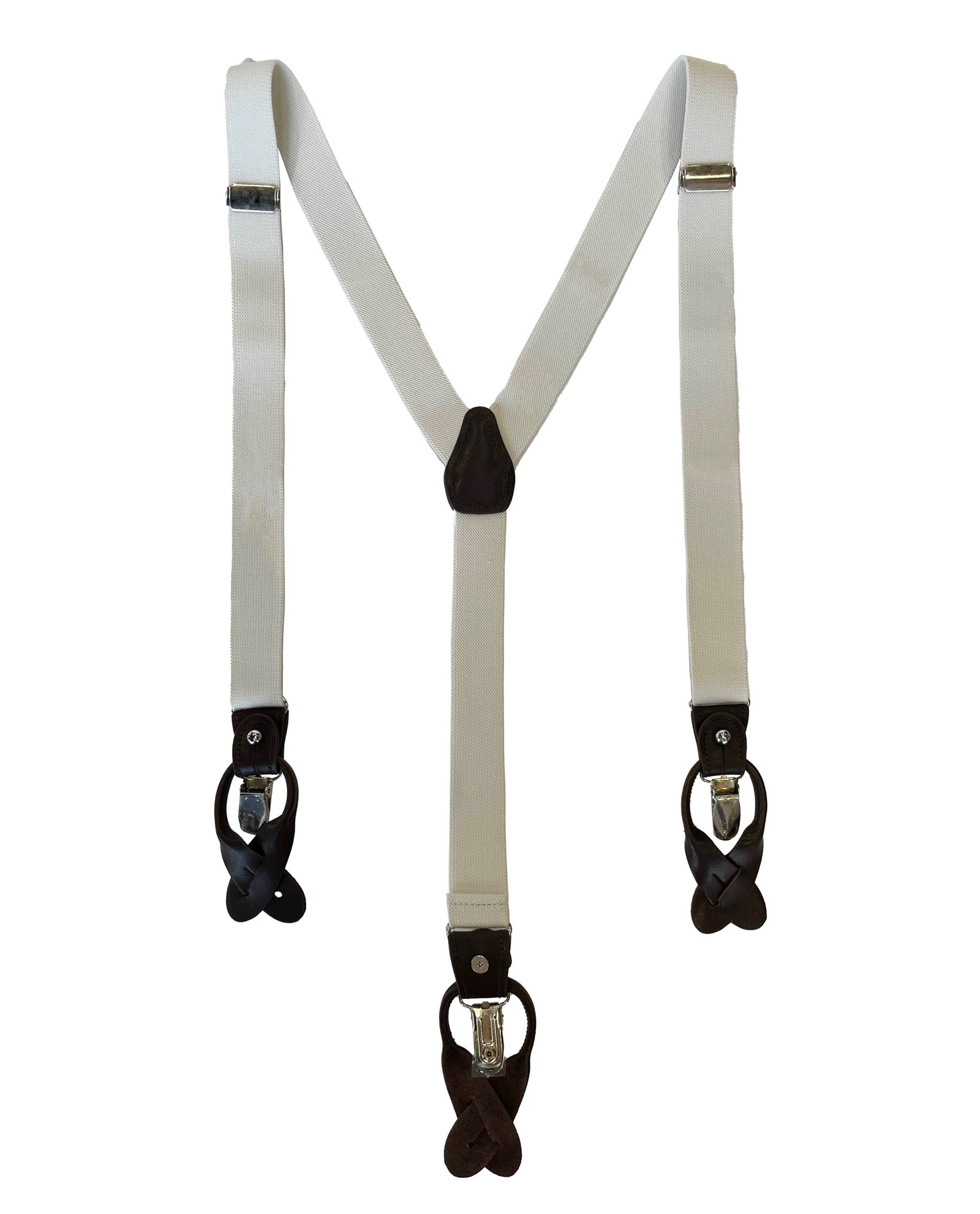 White Combination Braces/Suspenders