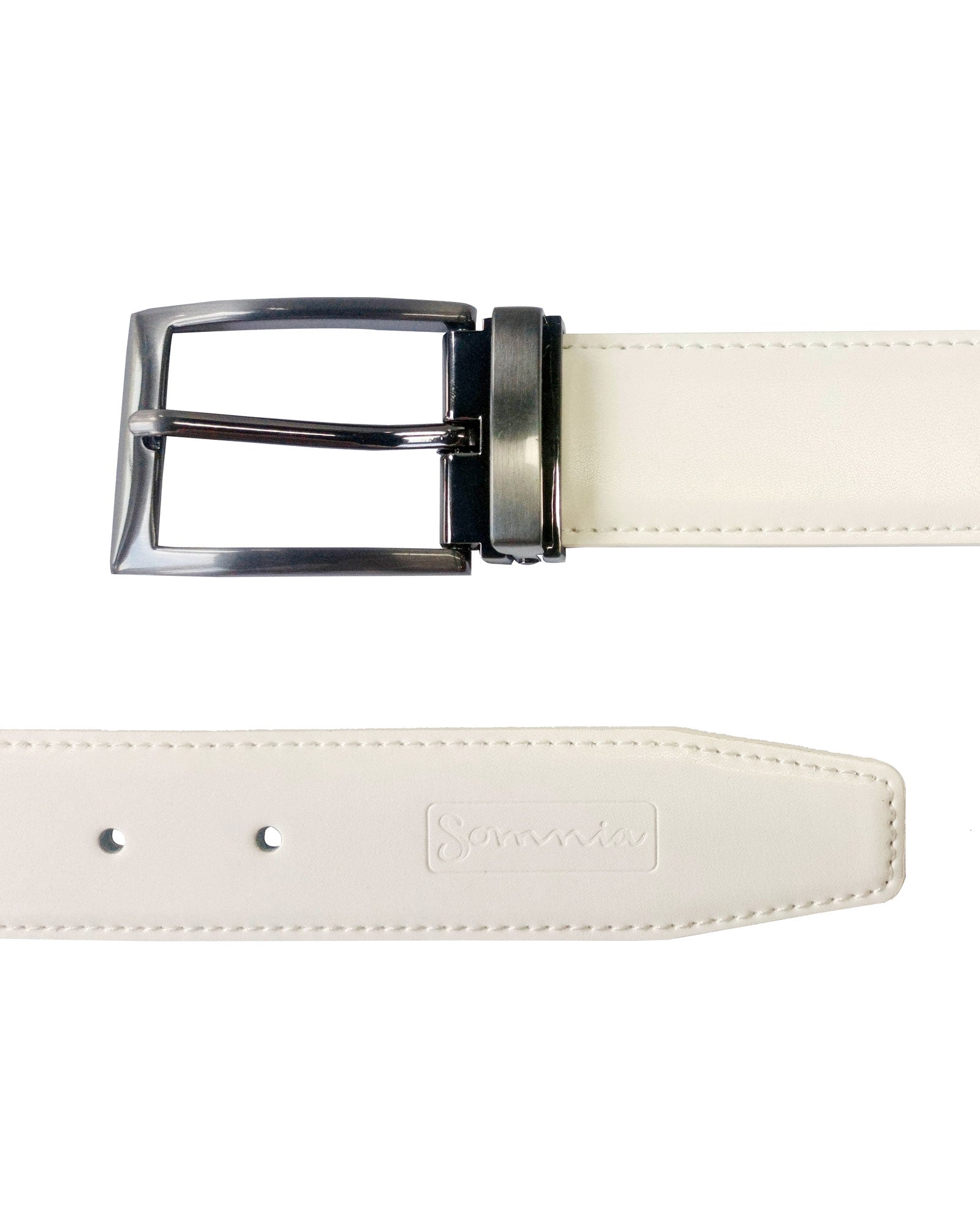 White Leather Belt