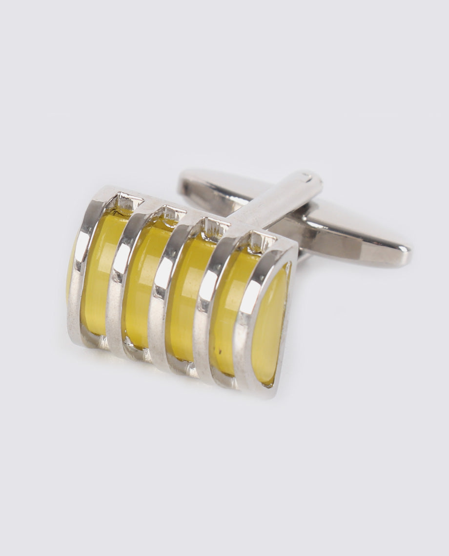 Yellow and Silver Cufflinks