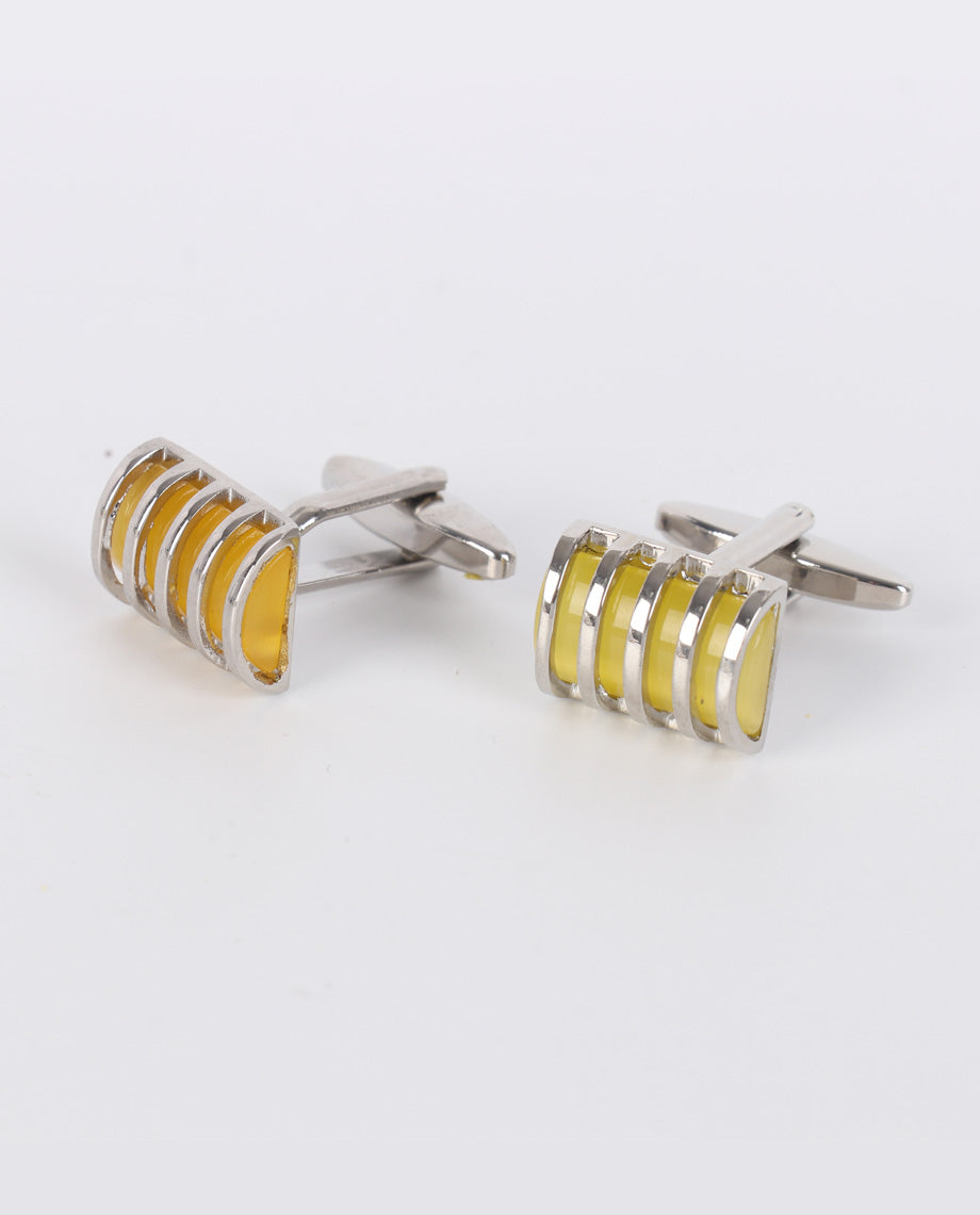 Yellow and Silver Cufflinks