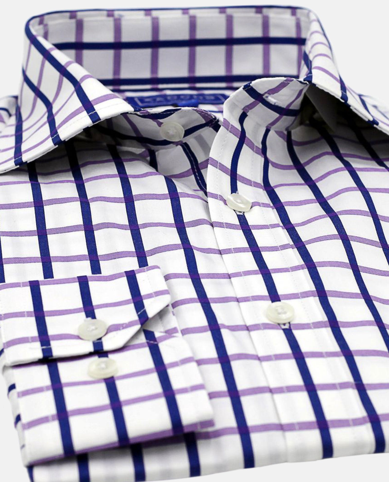 Navy and Lavender Gingham Shirt