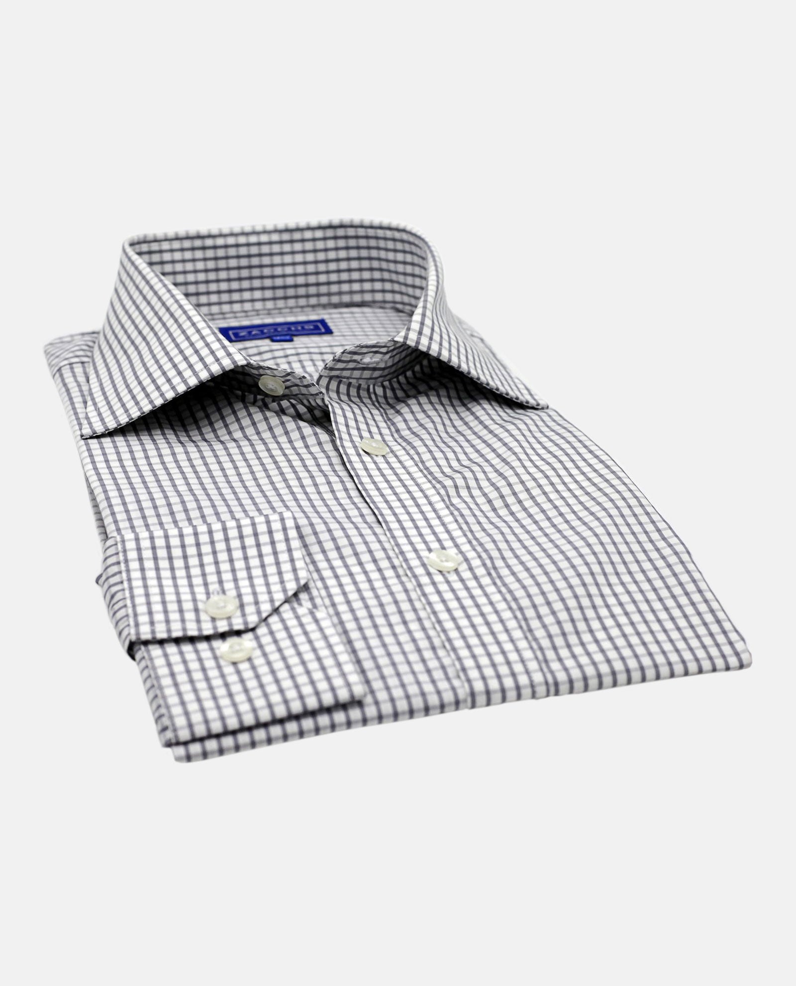 Grey Micro Gingham Shirt