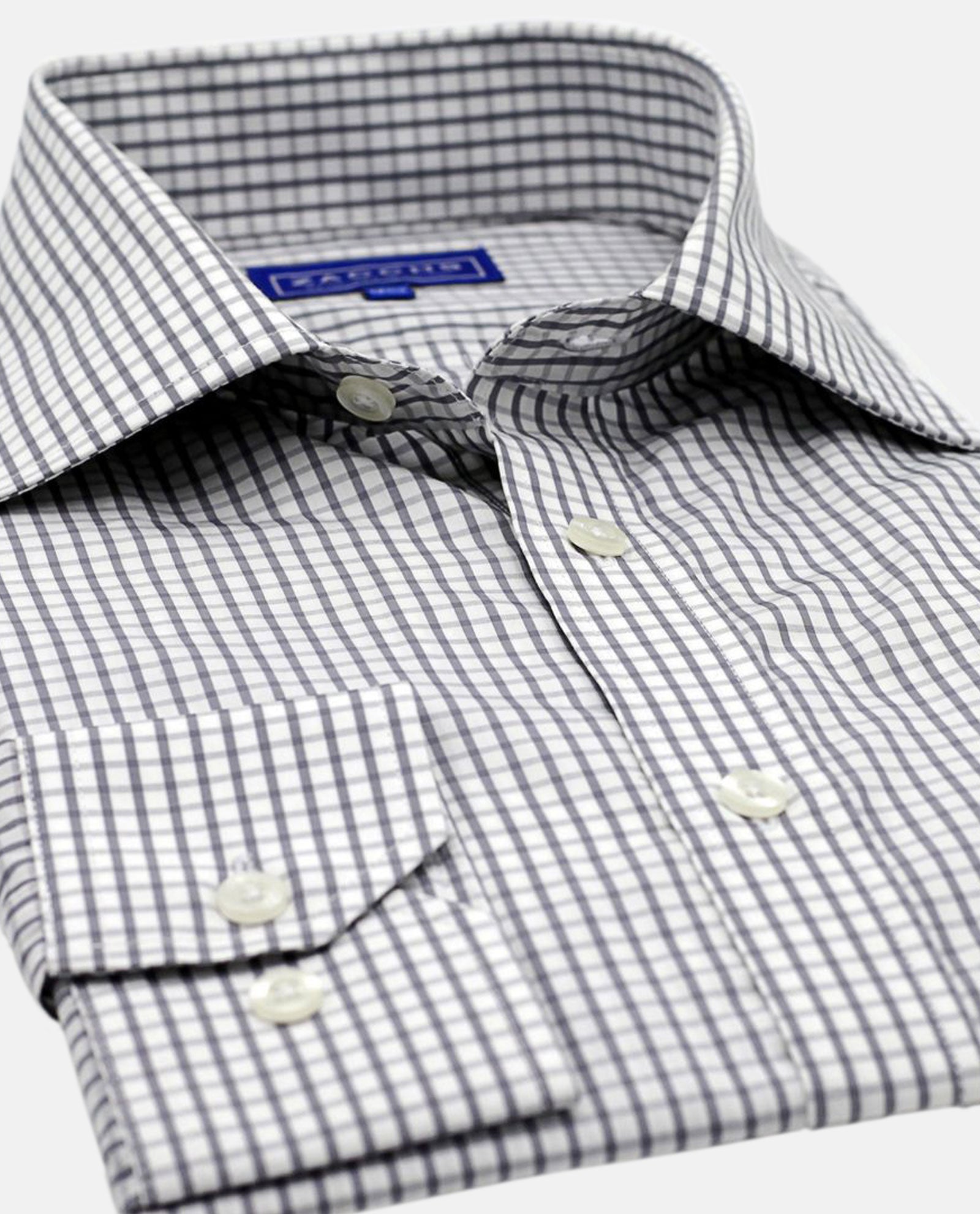 Grey Micro Gingham Shirt